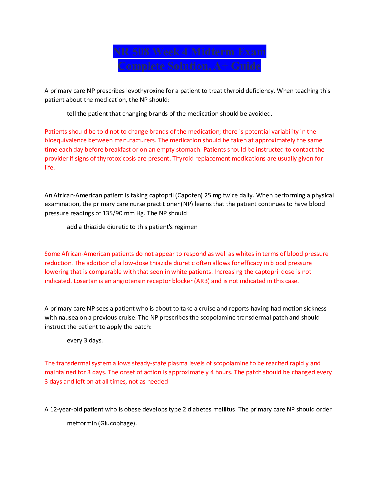 Preview image of NR 508 Week 4 Midterm Exam document